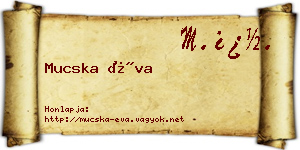 Mucska Éva névjegykártya