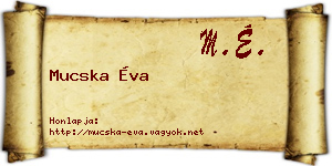 Mucska Éva névjegykártya