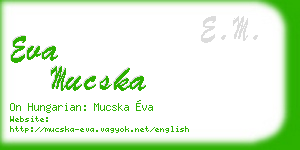 eva mucska business card