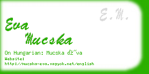 eva mucska business card